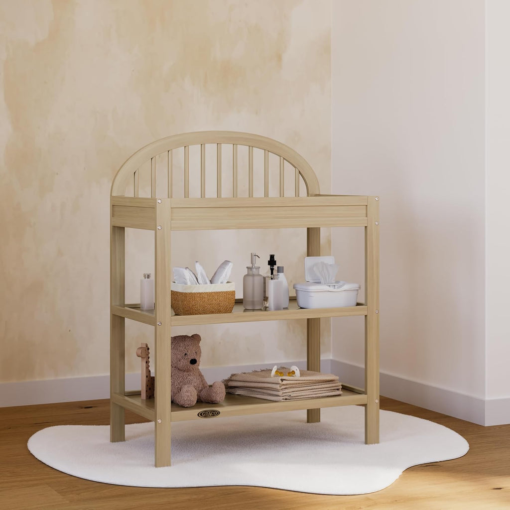 Changing Table with Water-Resistant Changing Pad, Driftwood | GREENGUARD Gold Certified Nursery Changing