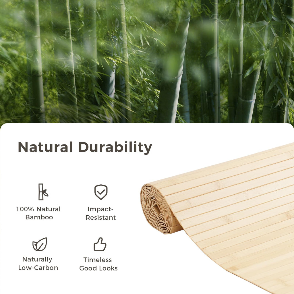 1 Pack 96x24 Inch Natural Bamboo Wall Panel