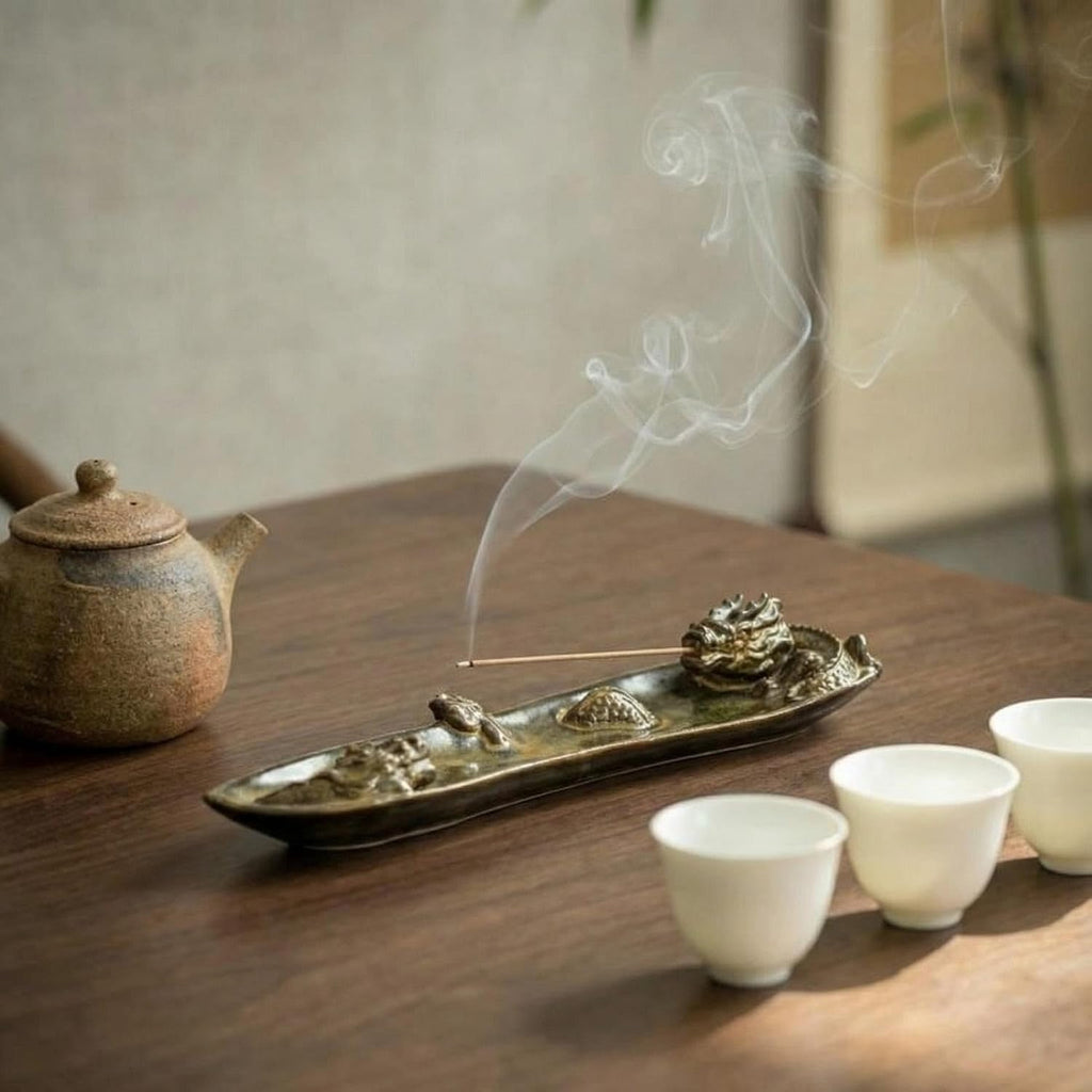 Chinese Dragon Ceramic Incense Holder for Sticks