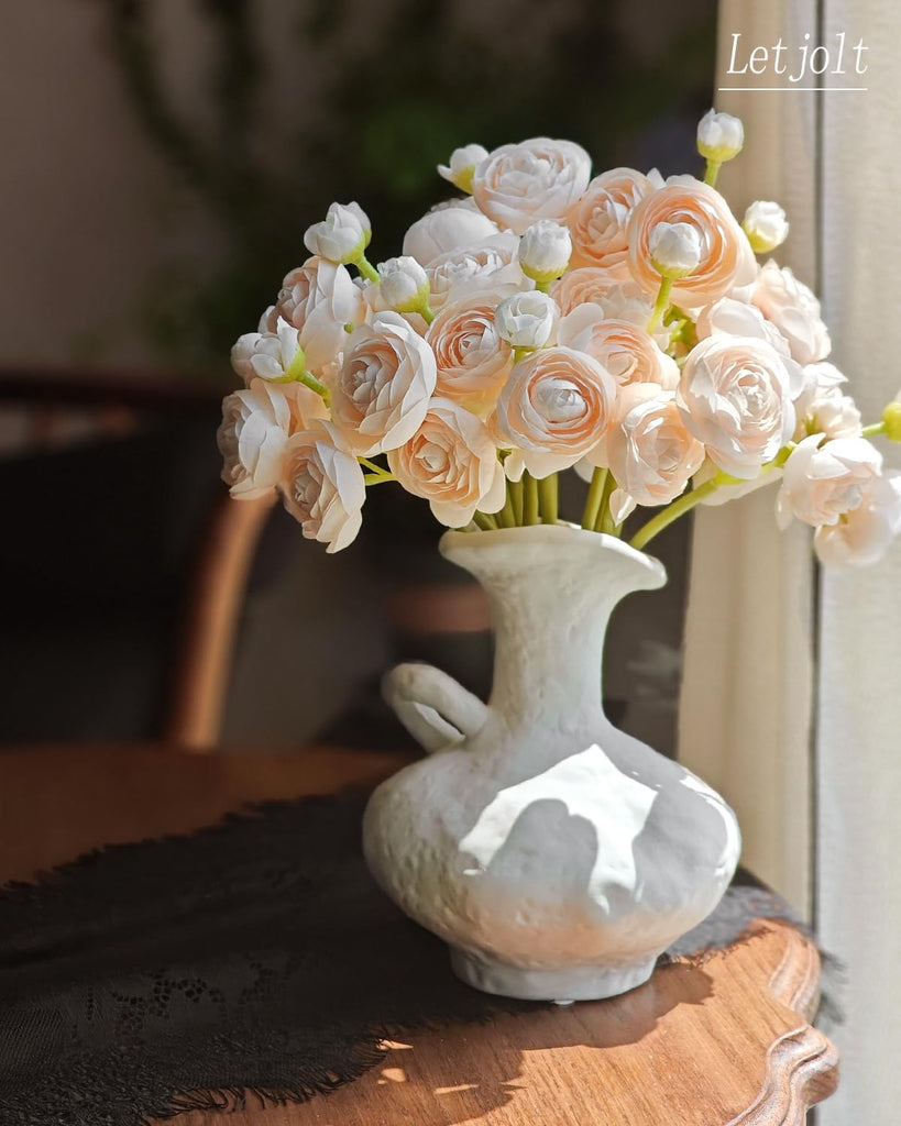 Artificial Ranunculus Flower Light Champagne 18 Pcs