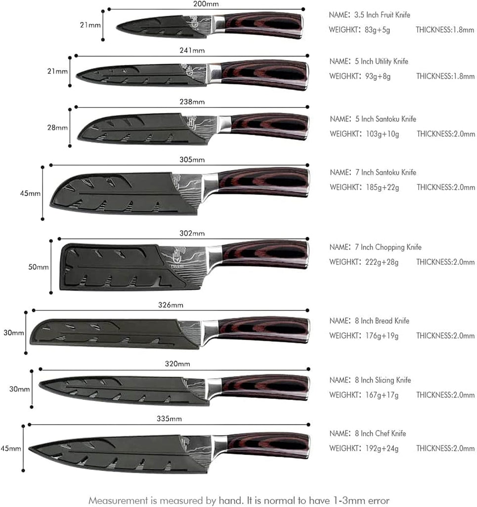 Knife Set, 14pcs Japanese Knives Set, Premium German Stainless Steel chef Knife Set
