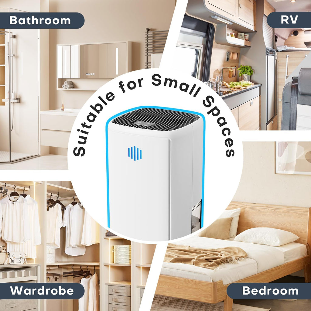 Dehumidifier, 38OZ,Small,Quiet, Energy-Saving Dehumidifier with Auto Shut Off, for Bathrooms, Closets, and RVs
