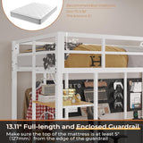Loft Bed Twin with Desk and Charging Station Metal Loft Bed with Led Lights,Storage Shelves and Drawers Twin Bed with