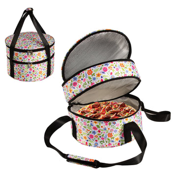 Casserole Carrier, Pie Carrier, Insulated Casserole Carriers Bag Case with Handle, 2 Compartments Insulated lunch bag