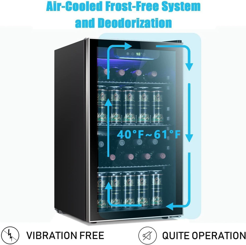 26 Bottle 130 Can Wine Cooler/Cabinet Beverage Refrigerator Mini Wine Cellar Bee