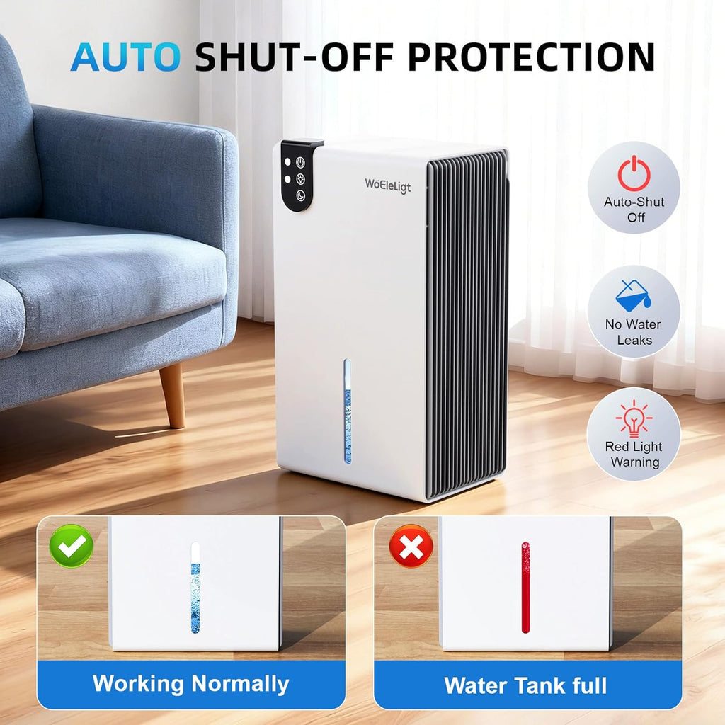 Dehumidifier for Home (85 OZ,1000 sq ft) Small Dehumidifiers for Basement, Auto Shut-Off, Sleep Mode, 7 Color Light