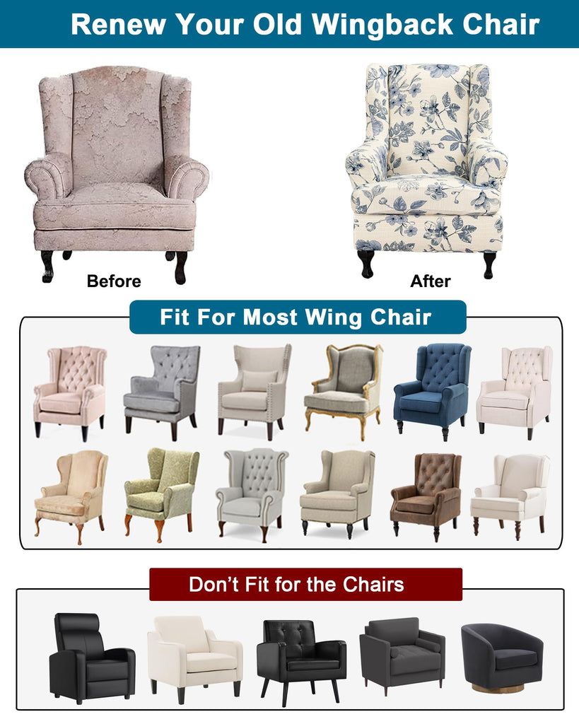 Wingback Chair Covers Stretch Armchair Slipcovers