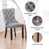 Velvet Dining Chairs Set of 4,Upholstered Dining Chairs with Ring Pull Trim and Button Back,Modern Seating for Kitchen