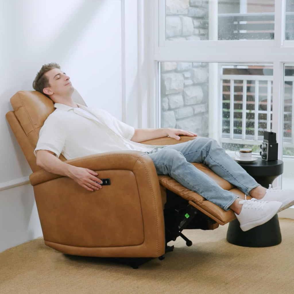 Zero Wall Recliners W Power Headrest, Power Recliner Chairs for Adults, Small Home Theater Seating Type-C Charger &
