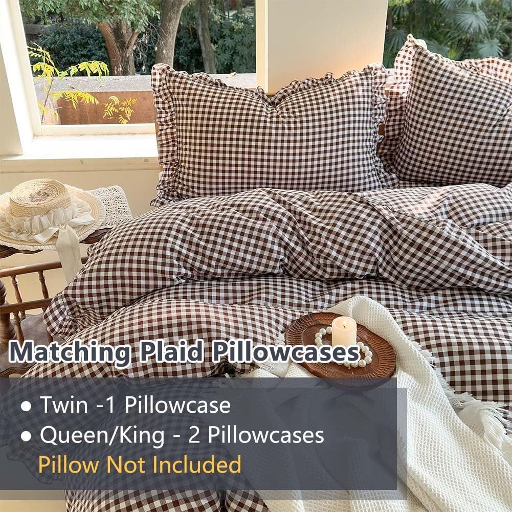 Mocha Gingham Comforter Set