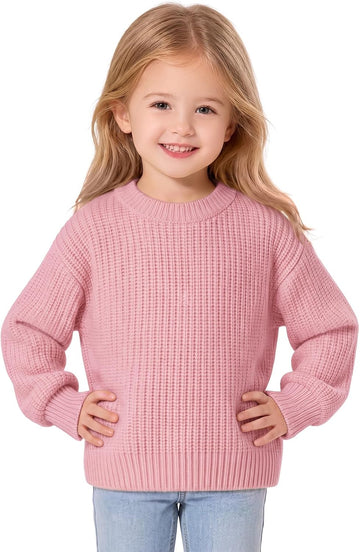 Toddler Baby Girl Cable Knit Sweater Crewneck Pullover Tops