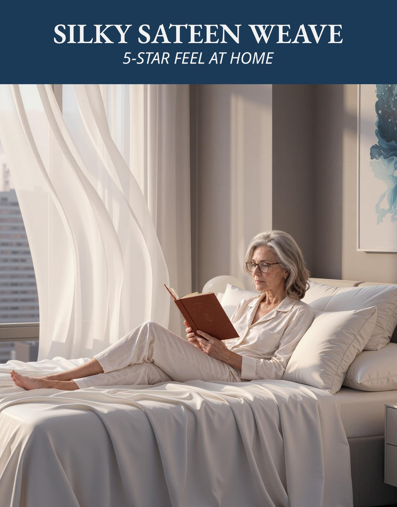 Sheets 100% Egyptian Cotton Sateen - White
