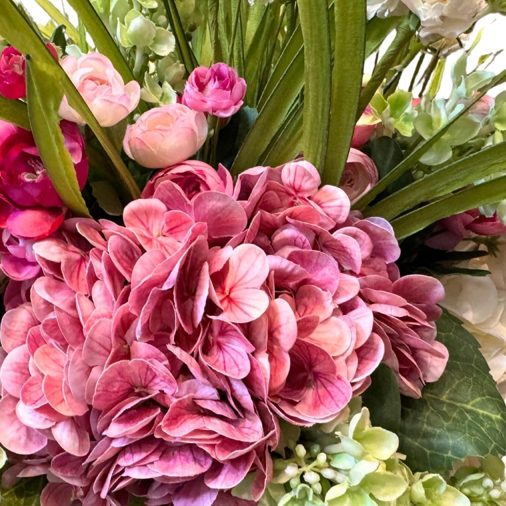 Faux Floral Arrangement, Large-Size Premium Artificial Indoor Flower Display with Beautiful Blooms