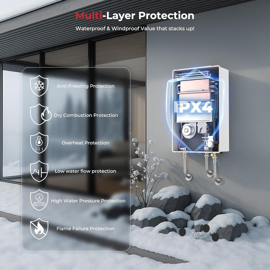 Climatech 5 Tankless Water Heater Propane Outdoor 6.86 GPM Up to 8.4 GPM, 199