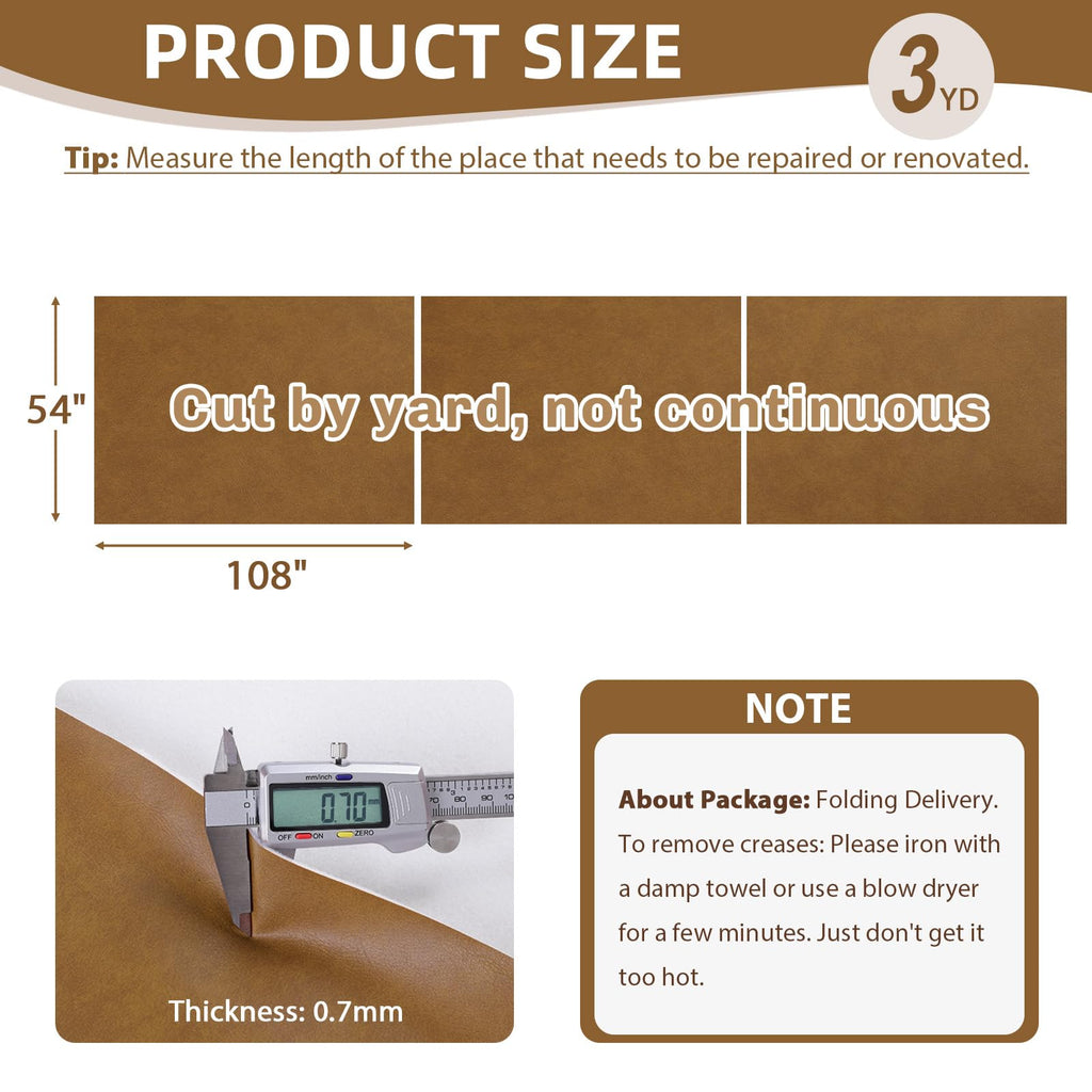54" Upholstery Faux Leather Fabric by The Yard Waterproof