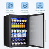 Beverage Refrigerator Cooler - 145 Can Mini Fridge Glass Door for Soda Beer or W