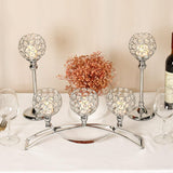 Silver Crystal Candle Holders, Decorative Arch Candelabra Centerpieces for Tables, 3-Arm Candlesticks Holder and 2