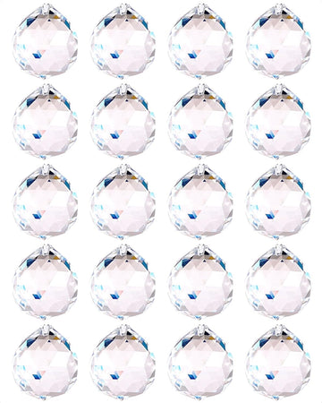 20 Pack Rainbow Prism Suncatcher, Crystal Ball Rainbow Maker Pendant