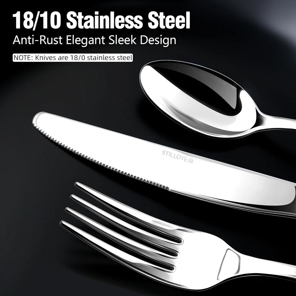 Silverware Set for 8, 40-Piece 18/10 Stainless Steel Flatware Utensils Cutlery Set