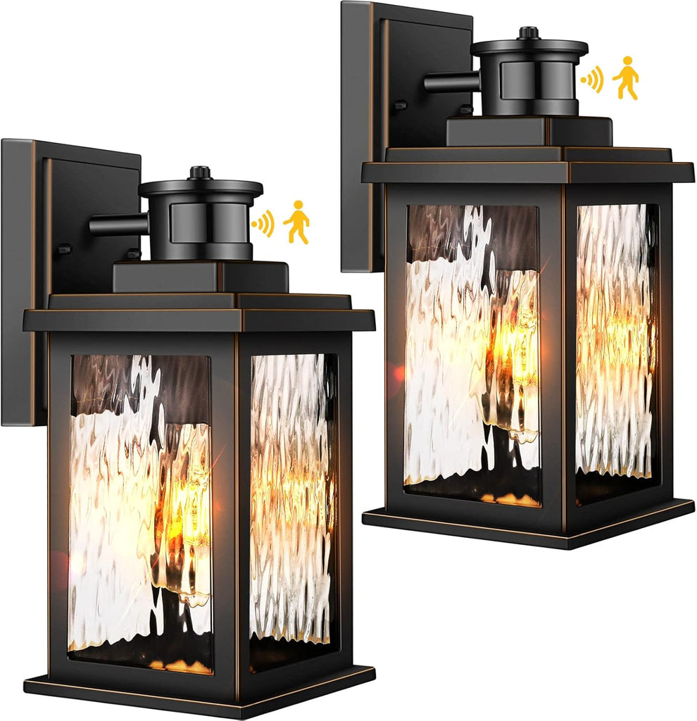 2 Pack Motion Sensor Outdoor Lights, Dusk To Dawn Outdoor Lighting, Modern Led Exterior Light Fixture
