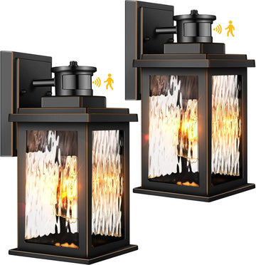 2 Pack Motion Sensor Outdoor Lights, Dusk To Dawn Outdoor Lighting, Modern Led Exterior Light Fixture