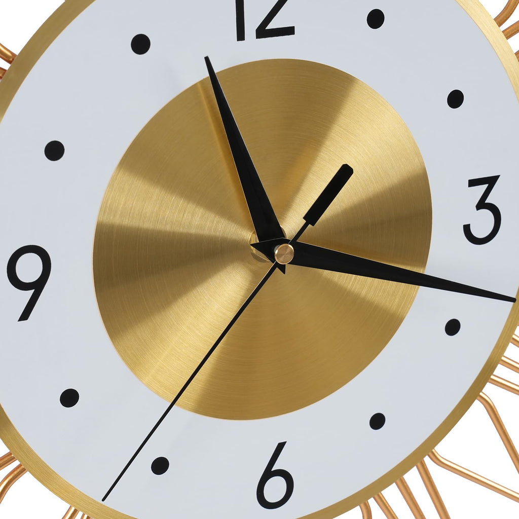 Large Wall Clock 20'' Modern Big Wall Clock Starburst Mid-Century Decor Non-Ticking Silent Quartz Movement Clock Home