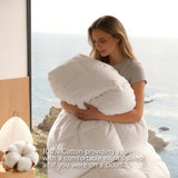 King White Goose Feather Down Fiber Comforter -100% Cotton Shell All Season Duvet Insert,Luxury Hote