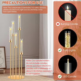 4 Set 5 Arm Gold Candle Holder, Mjkeomo 41.3'' Tall Candelabra Centerpieces for Tables Gold Candlesticks Holder for