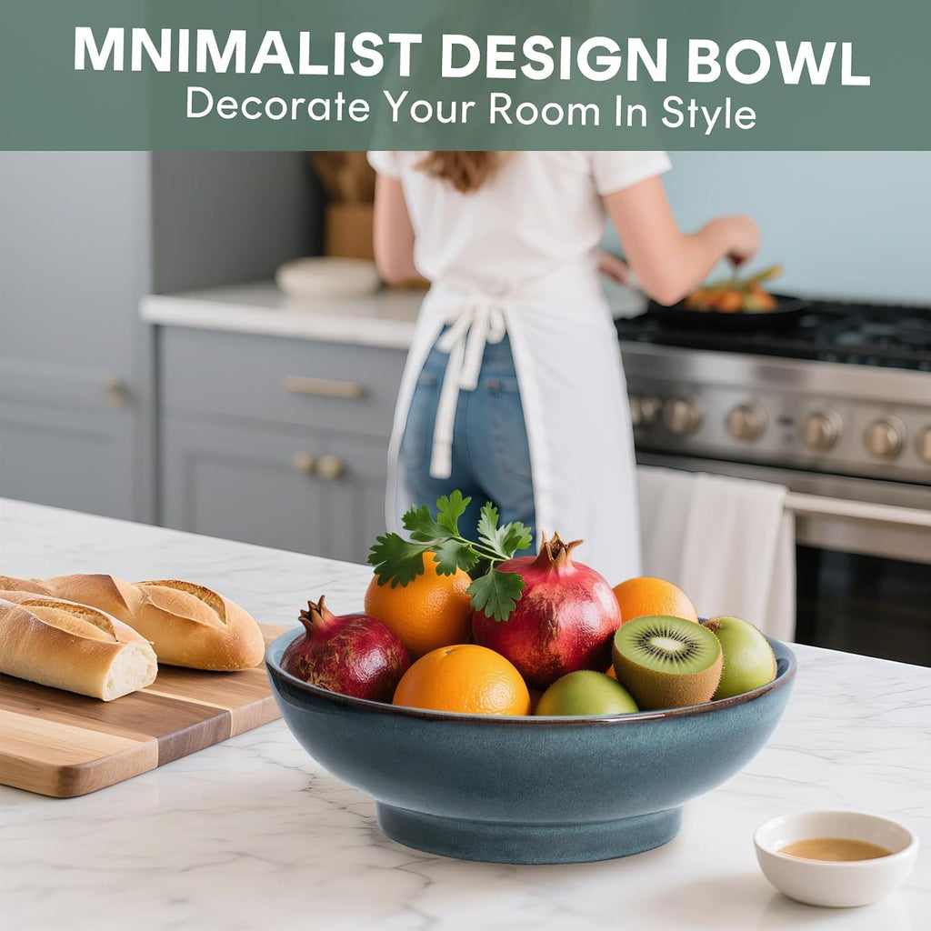 10" Decorative Bowl,Ceramic Fruit Bowl Counter,Coffee Table, Dining Room,Table Centerpiece Bowel,Entryway Key Holder