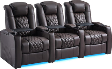 Home Theater Seating seats Classic Series Top Grain Nappa Leather Recliner Chair Dual Power Movie Theater Chairs