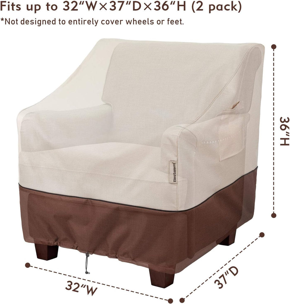Patio Furniture Chair Cover Waterproof,32"W x 37"D x 36"H - Set of 2