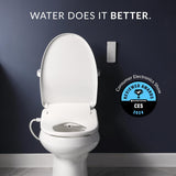 Elongated Smart Bidet Toilet Seat with Warm Water Wash, Heated Seat, Air Dryer, Remote Control and App Compatibility