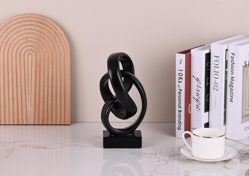 Abstract Knot Sculpture, Artistic Mobius Inspired Resin Decor, Elegant Home and Office Decor, Perfect for Shelves