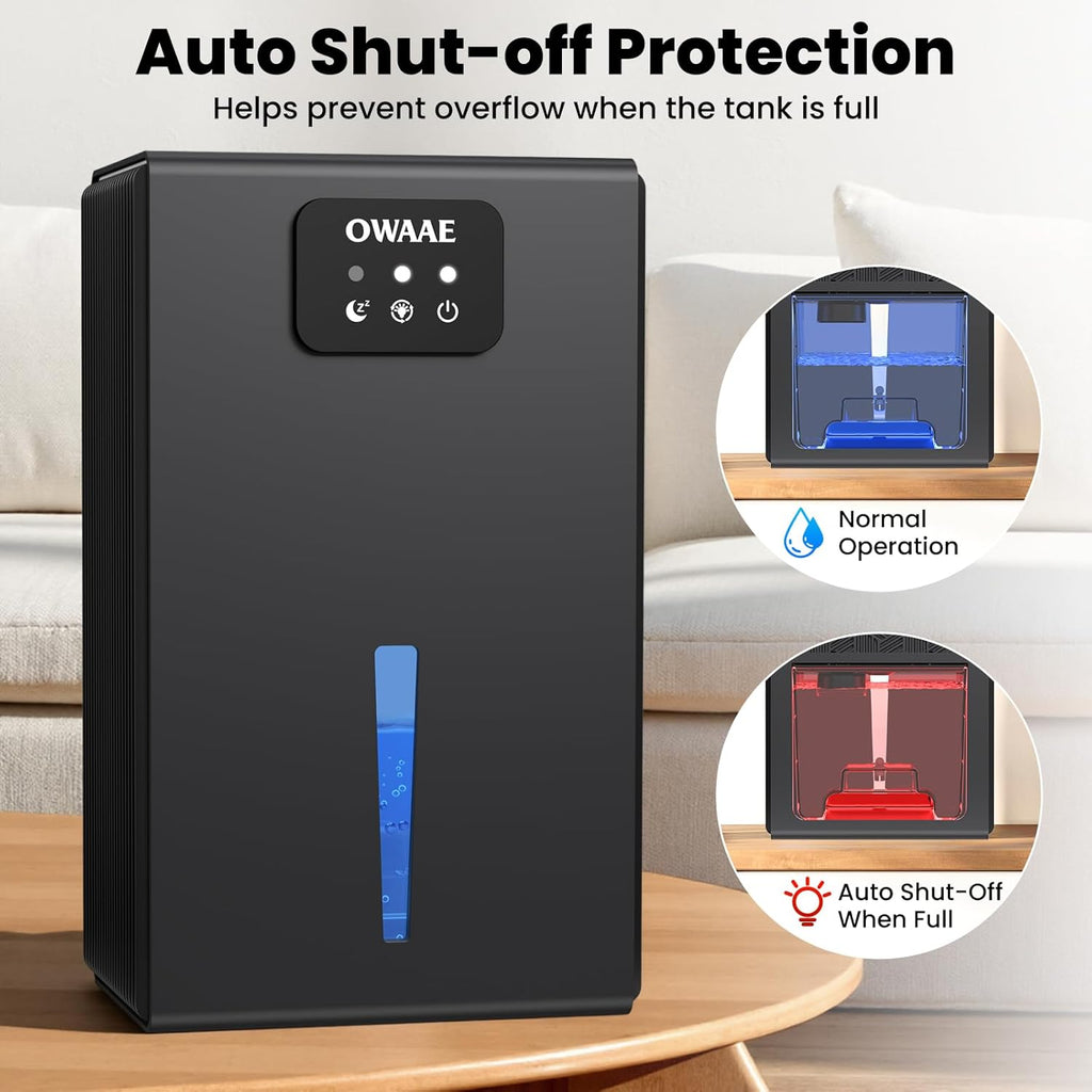 Dehumidifier, 1000 sq.ft Quiet Dehumidifiers for Home Bedroom Bathroom Basement with 95oz Water Tank, Sleep Mode