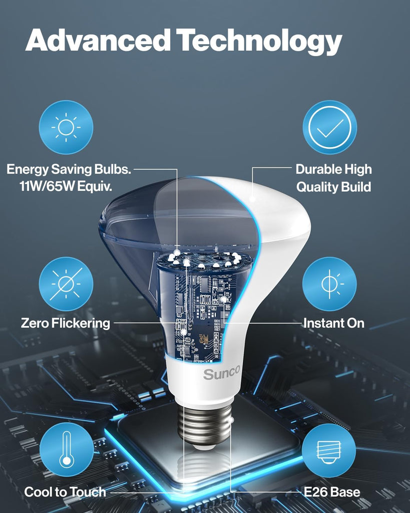 6 Pack BR30 Light Bulb LED Recessed Can Light Bulbs, Flood Lights Indoor 850 LM, 11W (65W Equivalent), 2700K Soft