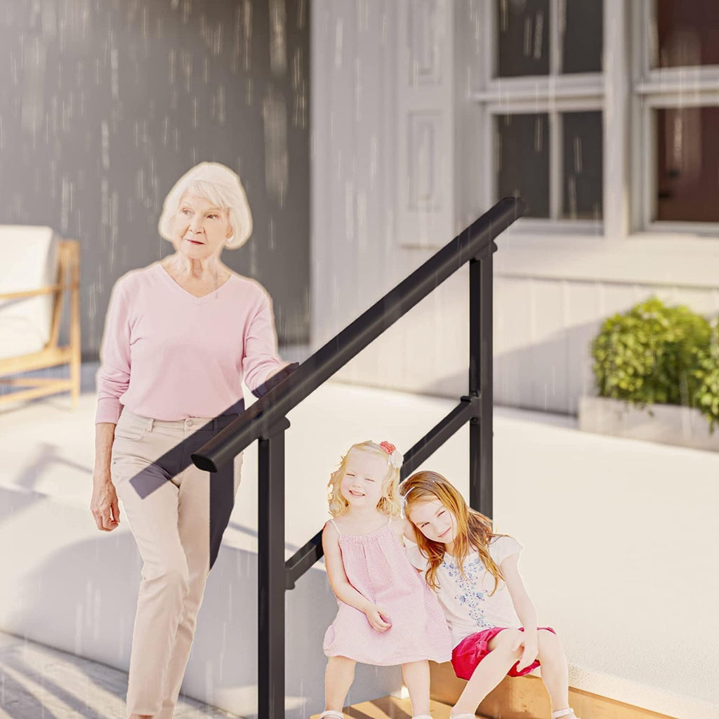 Hand Rails for Outdoor Steps, 4 Step Stair Railing Kit