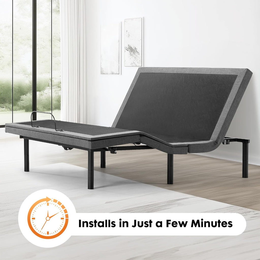 Full Adjustable Bed Frame, Electric Base, USB, Zero Gravity