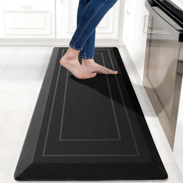 9/10"" Extra Thick Cushioned Anti Fatigue Kitchen Mat, Waterproof High Density Foam Standing Desk Mat, Non-Slip