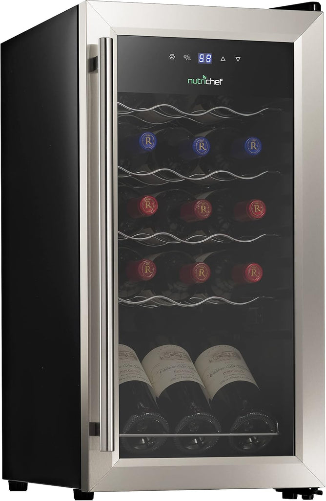15 Bottle Wine Fridge Red and White Wine Chiller Adjustable Temp Control 41°F to