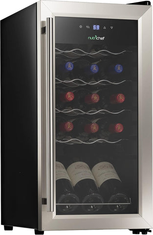 15 Bottle Wine Fridge Red and White Wine Chiller Adjustable Temp Control 41°F to