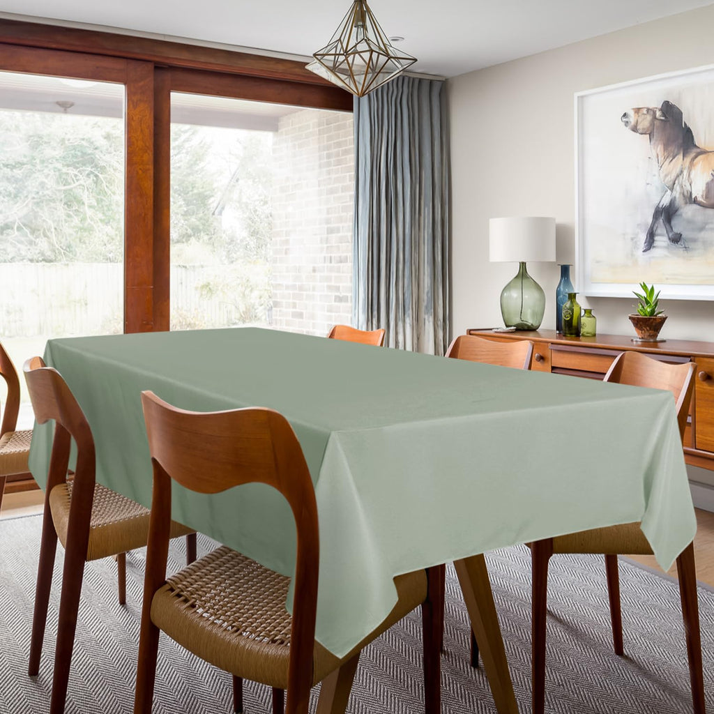 2 Pack Sage Green Tablecloths 60x102 Inch for 6 Feet Rectangle Table