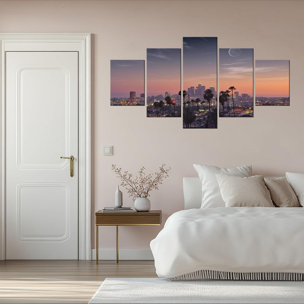 Los Angeles County Aerial View Wall Decor California Skyline Landscape Wall Art Pictures Canvas Print Posters