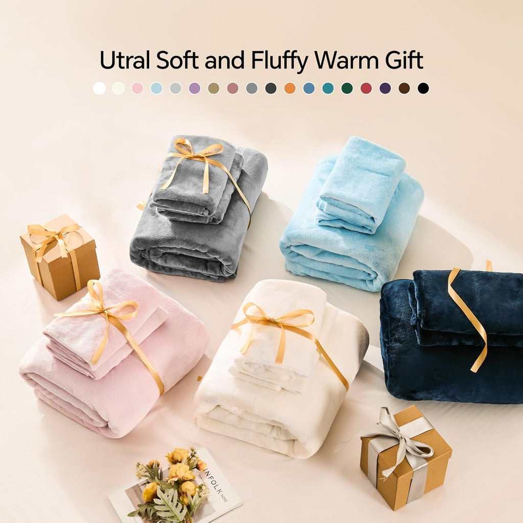 Flannel Sheets Queen Size, White, 4 Pieces