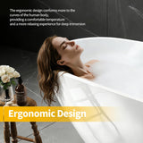 67" Premium Lucite Freestanding Bathtub, Deep Soaking Upright Tub with Matte Drain & Black Water Bypass