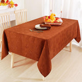 Rectangle Tablecloth, 60x84 Inch Waterproof Damask Table Cloth, Leaves Patterns Fabric Jacquard Tabl