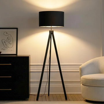 Eden Tripod LED Floor Lamp - Mid Century Dimmable Modern Light for Contemporary Living Rooms