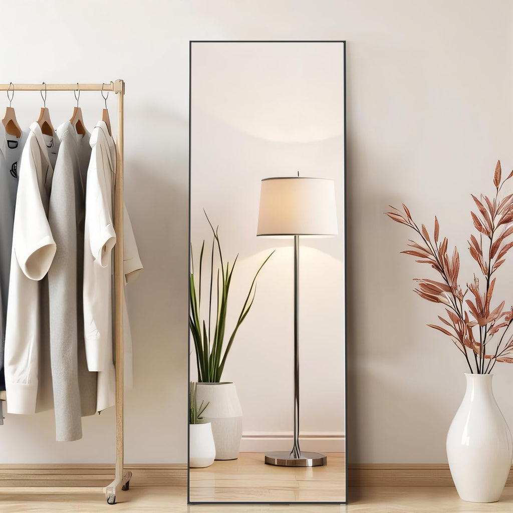 Mirror Full Length, Upgraded 16"x59" Body Wall Mirrors with Shatter-Proof Glass, Floor Standing, Hanging or Leaning