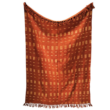 Star Authentic Handloomed Throw, 100% Cotton Soft Tassel Blanket, Mudcloth Print Throw, Block Print Throw Blanket for