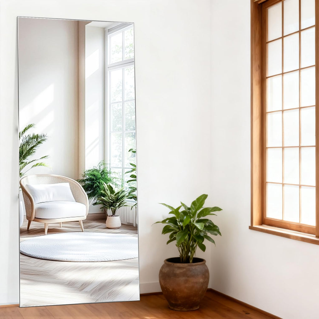 Full Length Mirror, 71"x25" Arch Mirror Floor Mirror with Stand Wall Mirror Silver Arched Full Body Mirror Standing