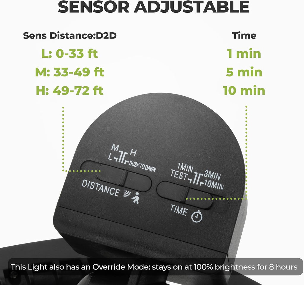 LED Motion Sensor Outdoor Lights, 38W 4000LM 5000K Daylight, IP65 Waterproof Flood Light, 2 Head Dusk to Dawn Motion